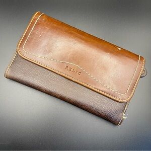 Fossil Brown Leather Trifold Wallet